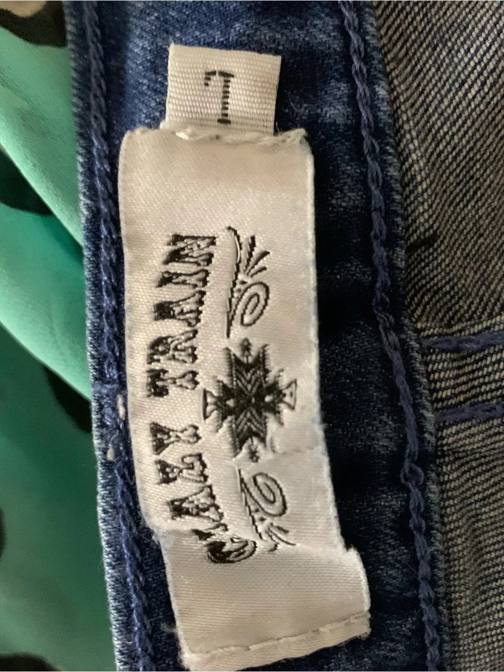 Crazy Train Dark Blue Denim Jean Shorts with Cream Fringe